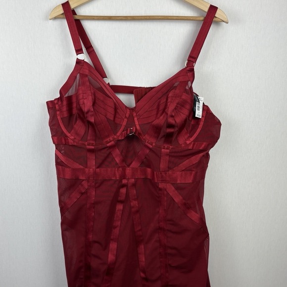 torrid Other - Torrid Cut Out Red Strappy Chemise Sz 2 (20) Coquette Matching Hipster Panty NEW